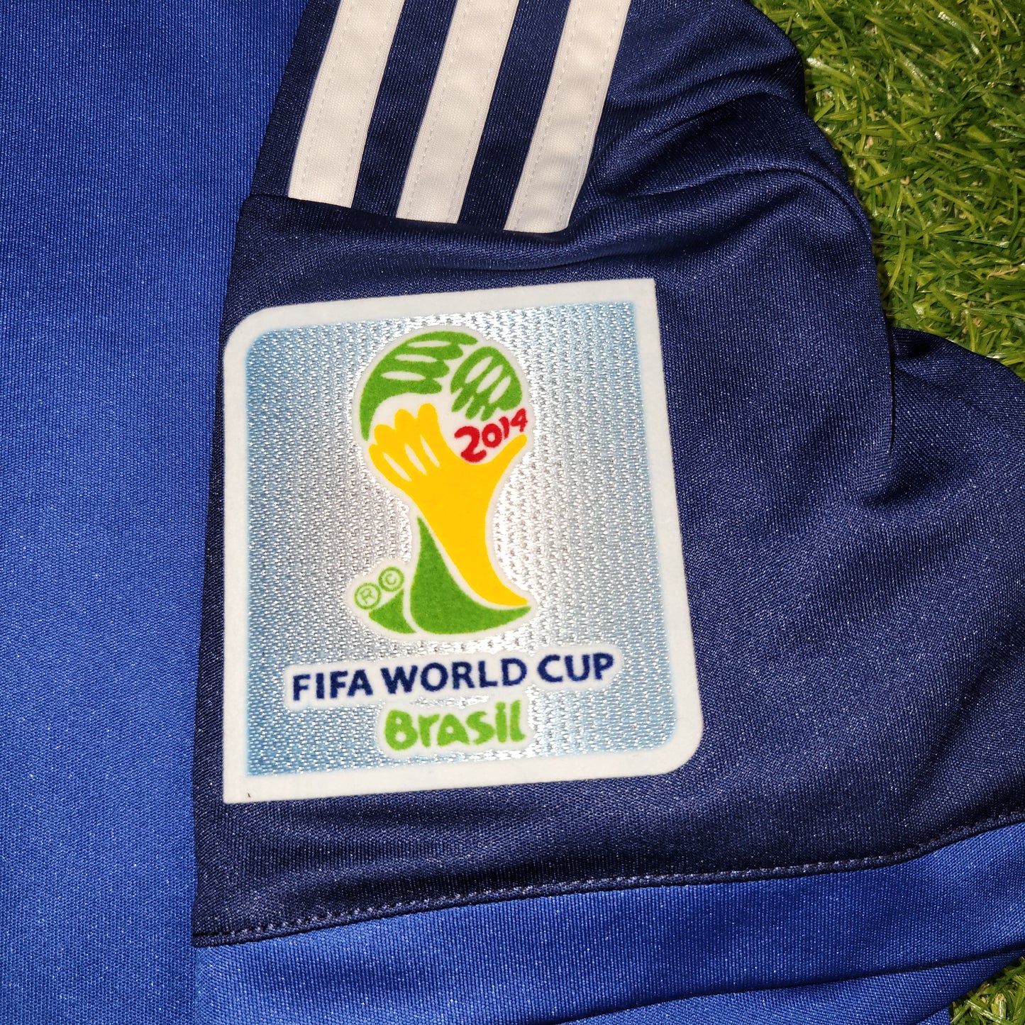 Messi Argentina 2014 WORLD CUP FINAL Away Soccer Jersey Shirt L SKU# G75187