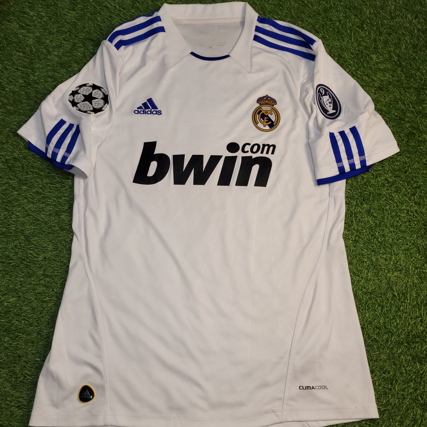 Cristiano Ronaldo Real Madrid 2010 2011 UEFA Home Soccer Jersey Shirt M SKU# P96163 - foreversoccerjerseys