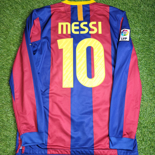 Messi Barcelona 2010 2011 Long Sleeve Soccer Jersey Shirt M SKU# 382355-486