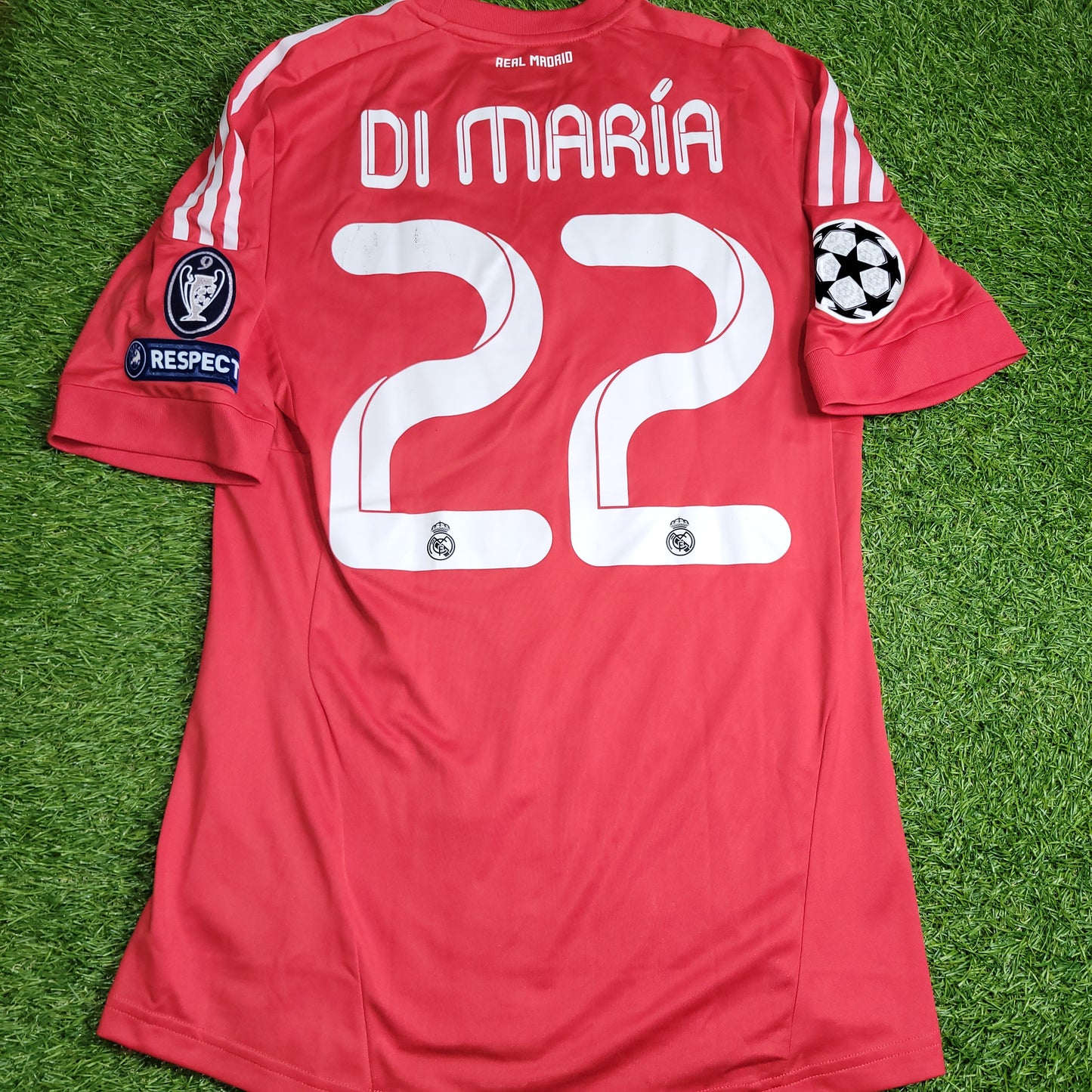 Di Maria Real Madrid MATCH WORN UEFA 2011 2012 Third Soccer Jersey Shirt M SKU# V13596 - foreversoccerjerseys