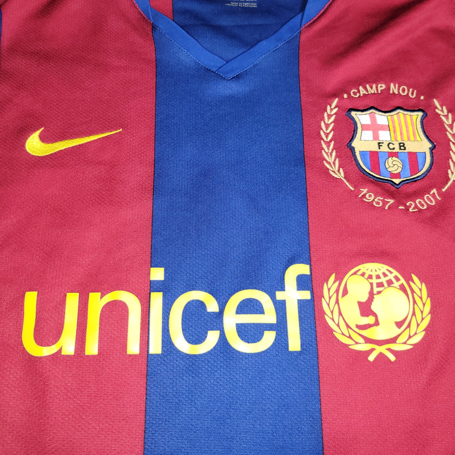 Ronaldinho Barcelona Anniversary 2007 2008 Soccer Jersey Shirt L SKU# 237741-655