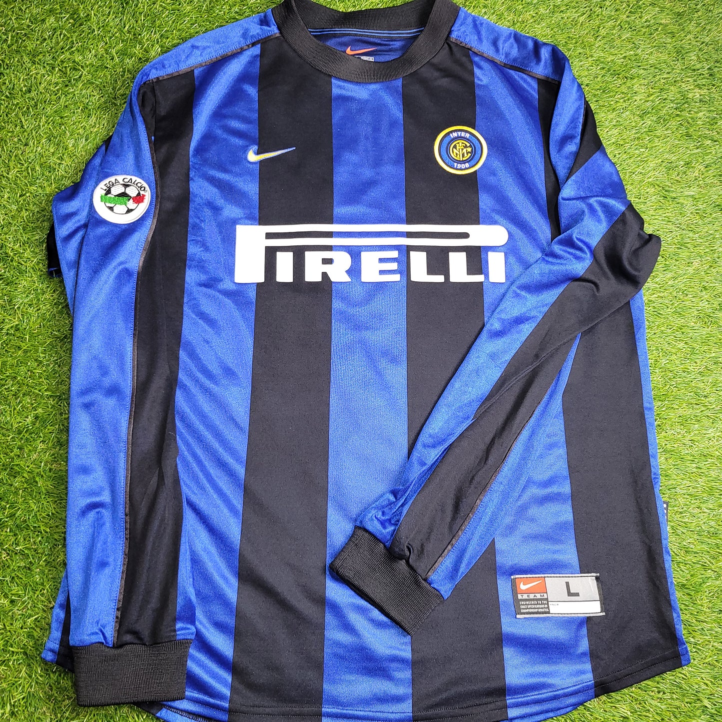 Ronaldo Inter Milan 1999 2000 Nike Long Sleeve Soccer Jersey Shirt L