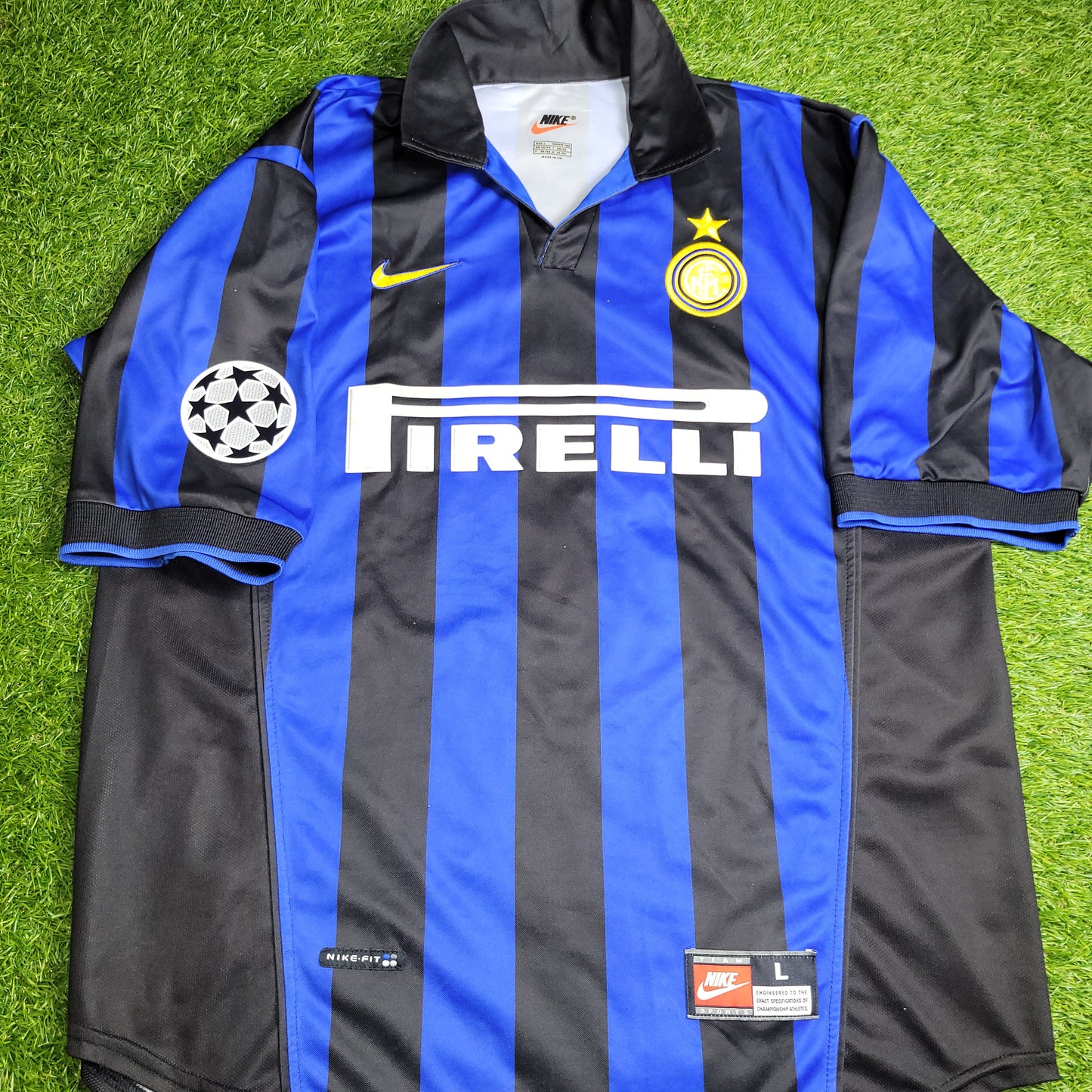 Ronaldo Inter Milan Nike 1998 1999 UEFA Soccer Jersey Shirt L