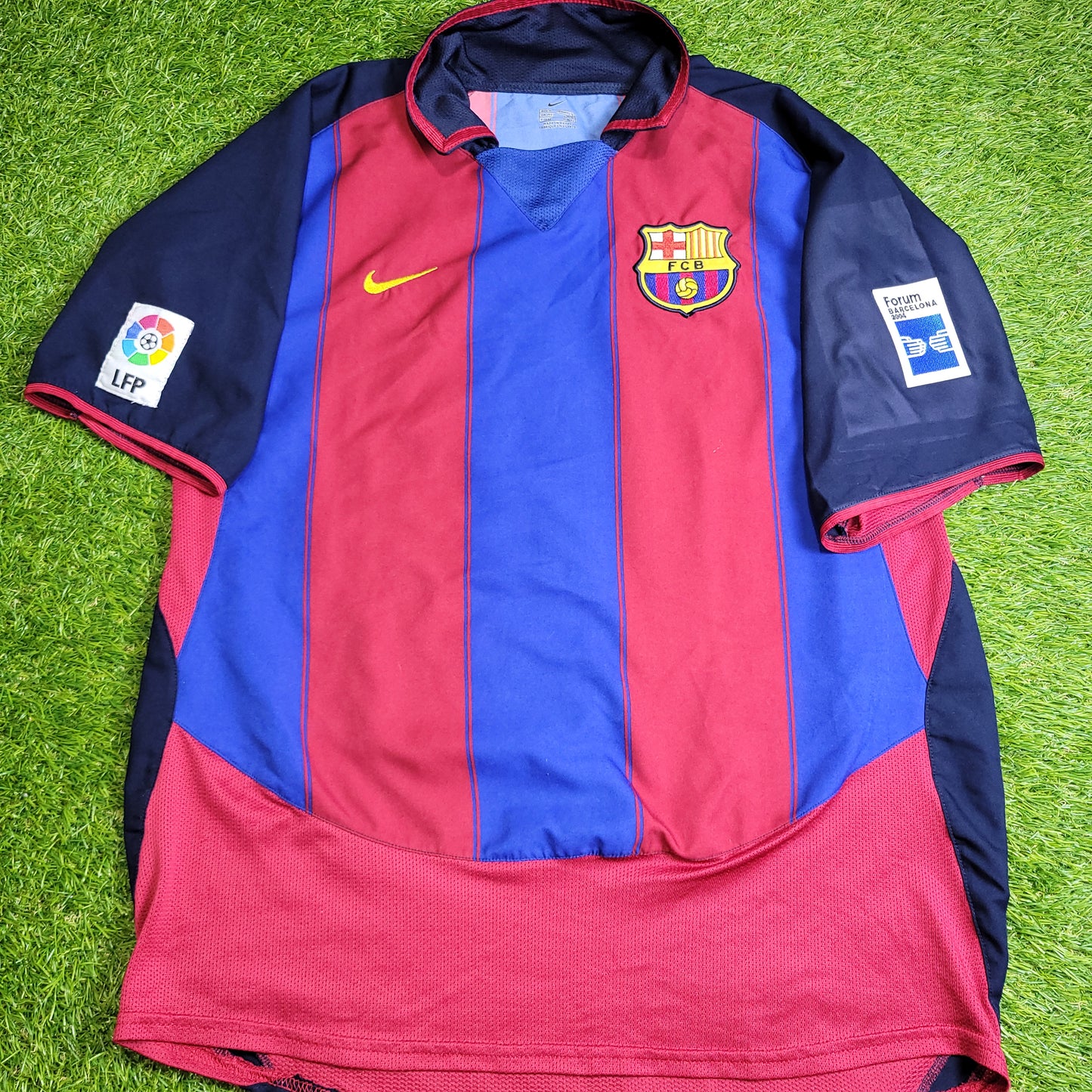 Ronaldinho Barcelona 2003 2004 DEBUT SEASON Home Soccer Jersey Shirt M SKU# 112586