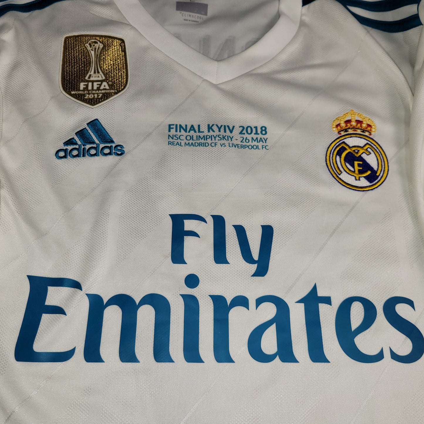 Cristiano Ronaldo Real Madrid 2017 2018 LAST GAME UEFA FINAL Soccer Jersey Shirt L SKU# B31106