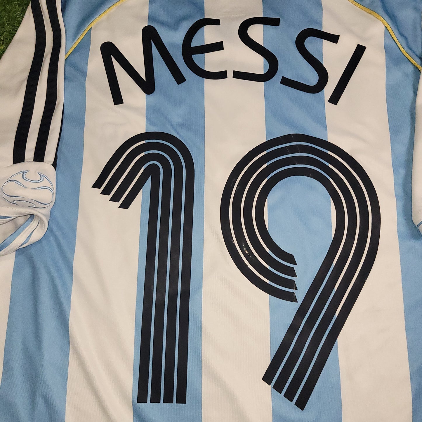 Messi Argentina 2006 WORLD CUP Home Soccer Jersey Shirt M SKU# 739802 AZB001