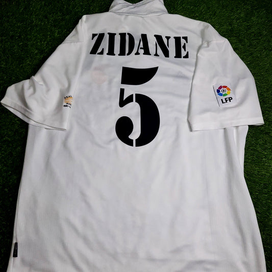 Zidane Real Madrid DEBUT CENTENARY SEASON 2001 2002 Soccer Jersey Shirt XL SKU# 156653 ASR001