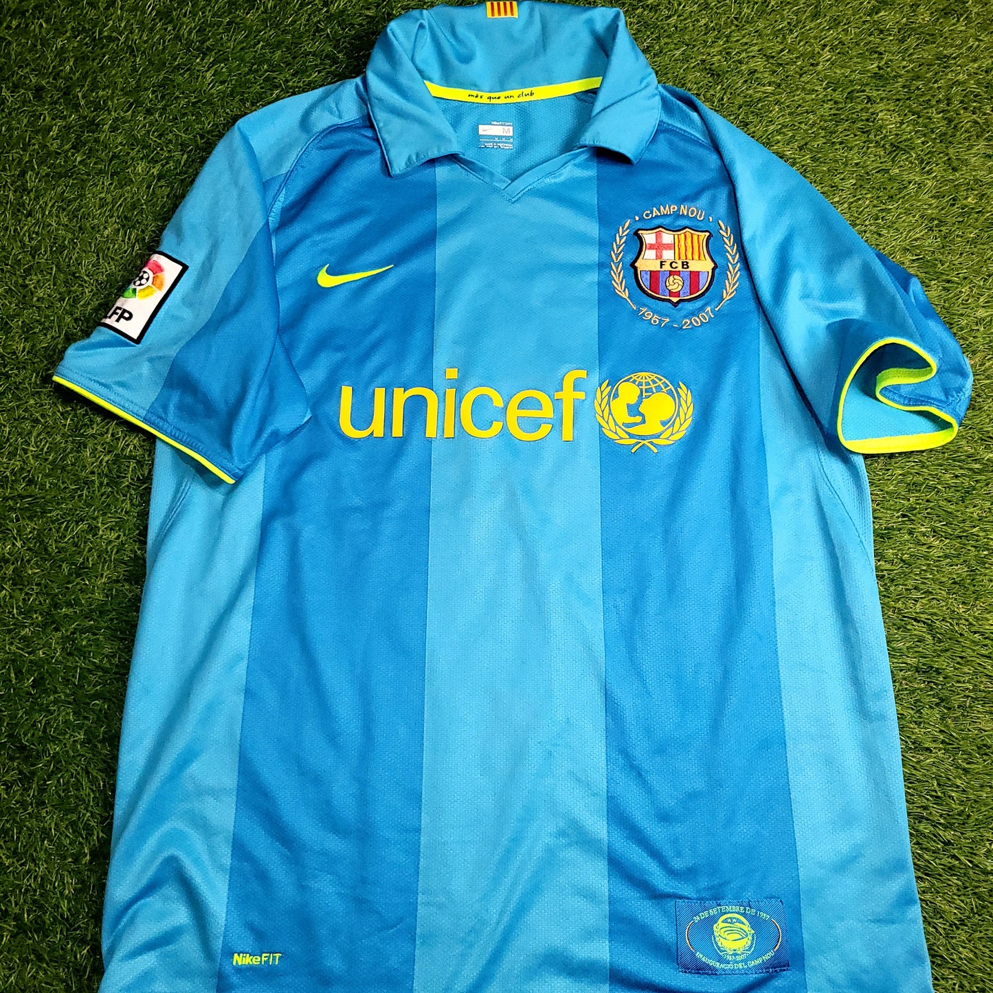 Messi Barcelona Anniversary 2007 2008 Away Soccer Jersey Shirt M SKU# 237743-414