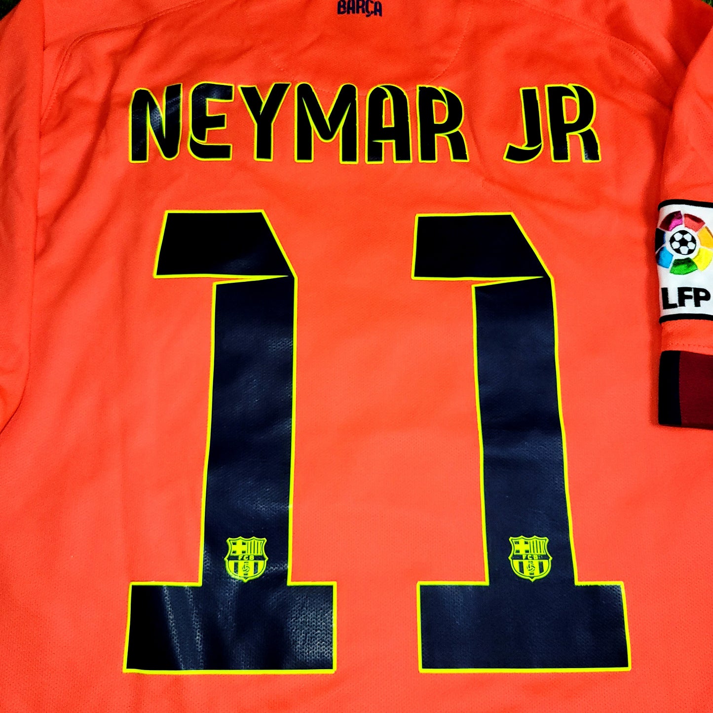 Neymar Barcelona 2014 2015 TREBLE SEASON Away Soccer Jersey Shirt L SKU# 610595-672