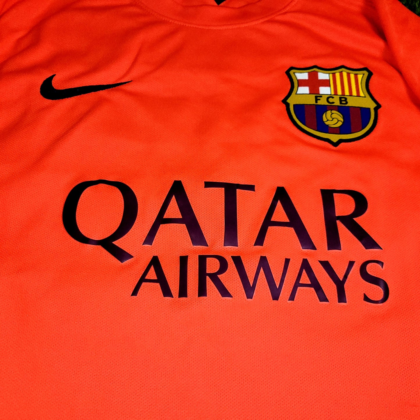 Neymar Barcelona 2014 2015 TREBLE SEASON Away Soccer Jersey Shirt L SKU# 610595-672