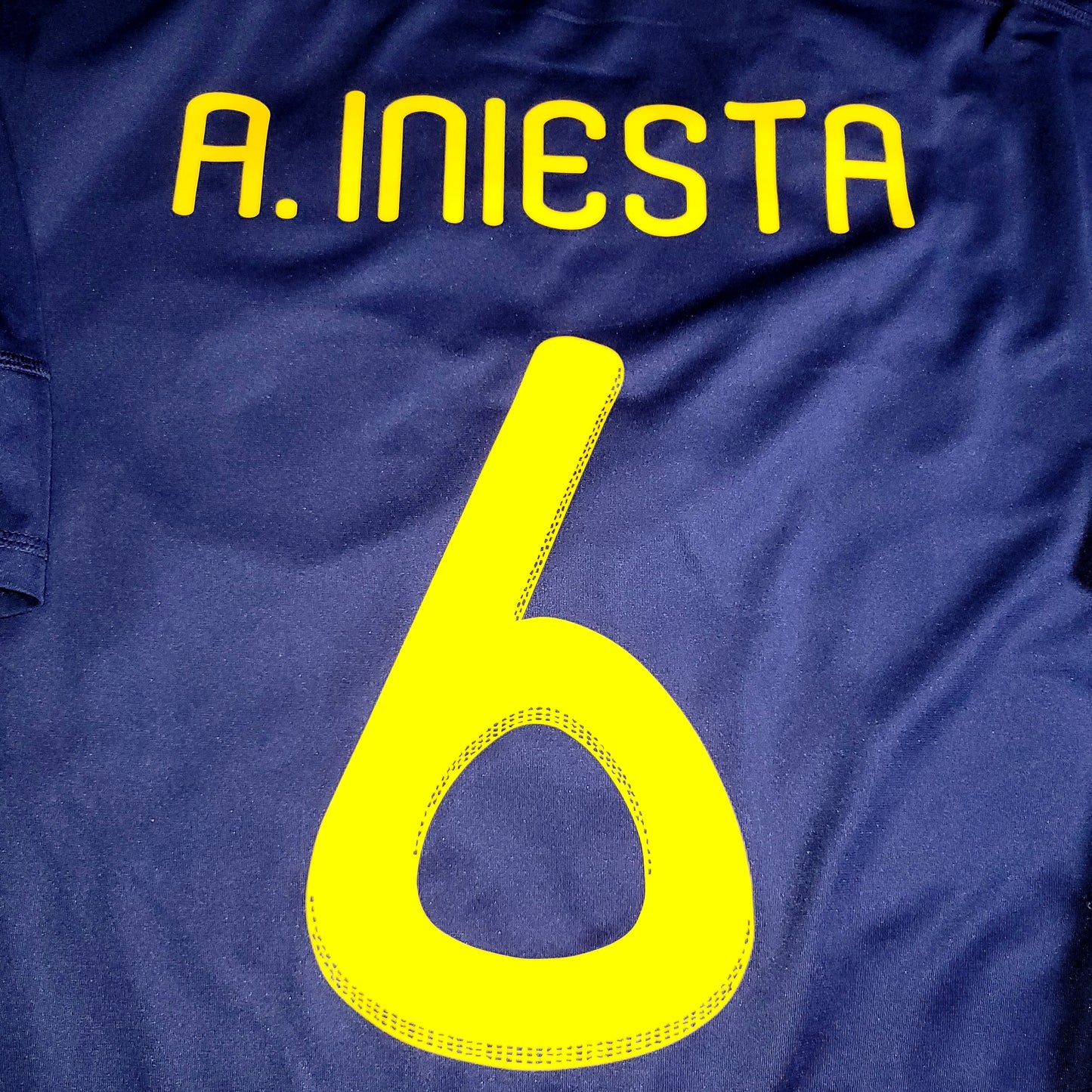 Iniesta Spain 2010 WORLD CUP FINAL Soccer Away Jersey L SKU# P47896