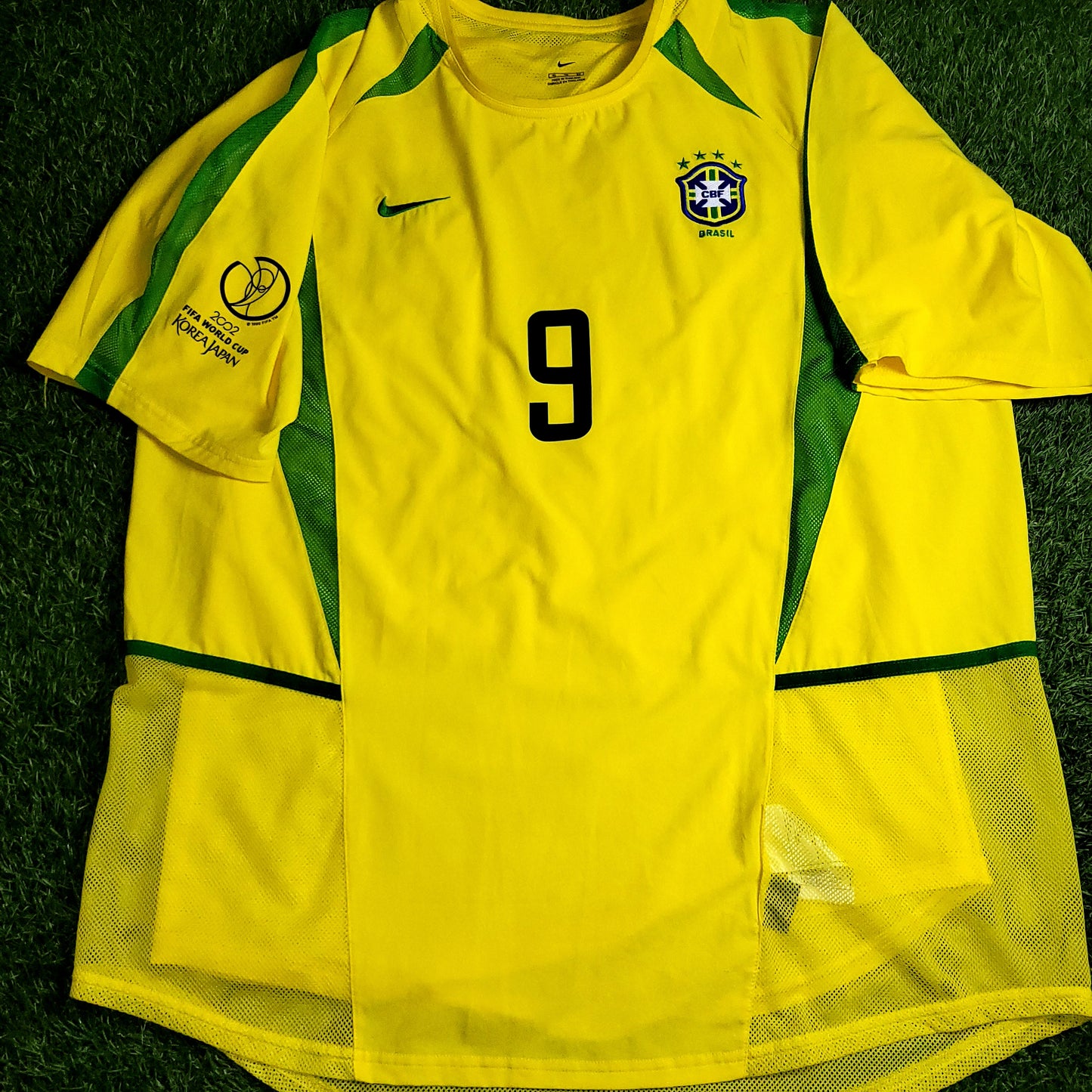 Ronaldo Brazil 2002 WORLD CUP PLAYER ISSUE Soccer Jersey Shirt XL SKU# S20901MSP 182264