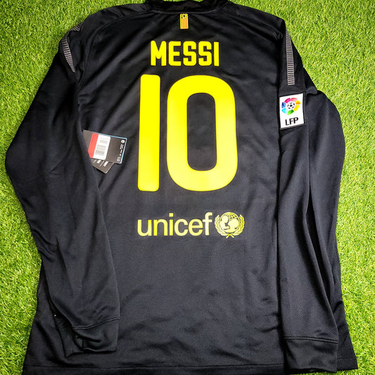 Messi Barcelona 2011 2012 Away Long Sleeve Soccer Jersey Shirt BNWT L SKU# 419881-010