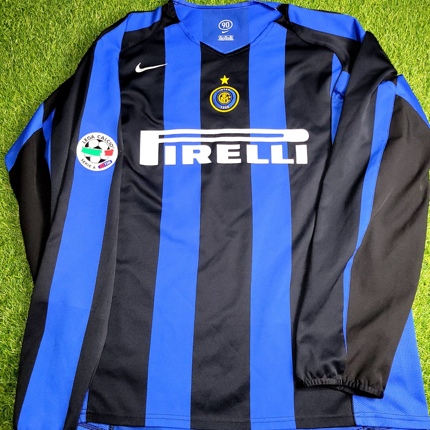 Adriano Inter Milan 2004 2005 Long Sleeve Soccer Jersey Shirt XL
