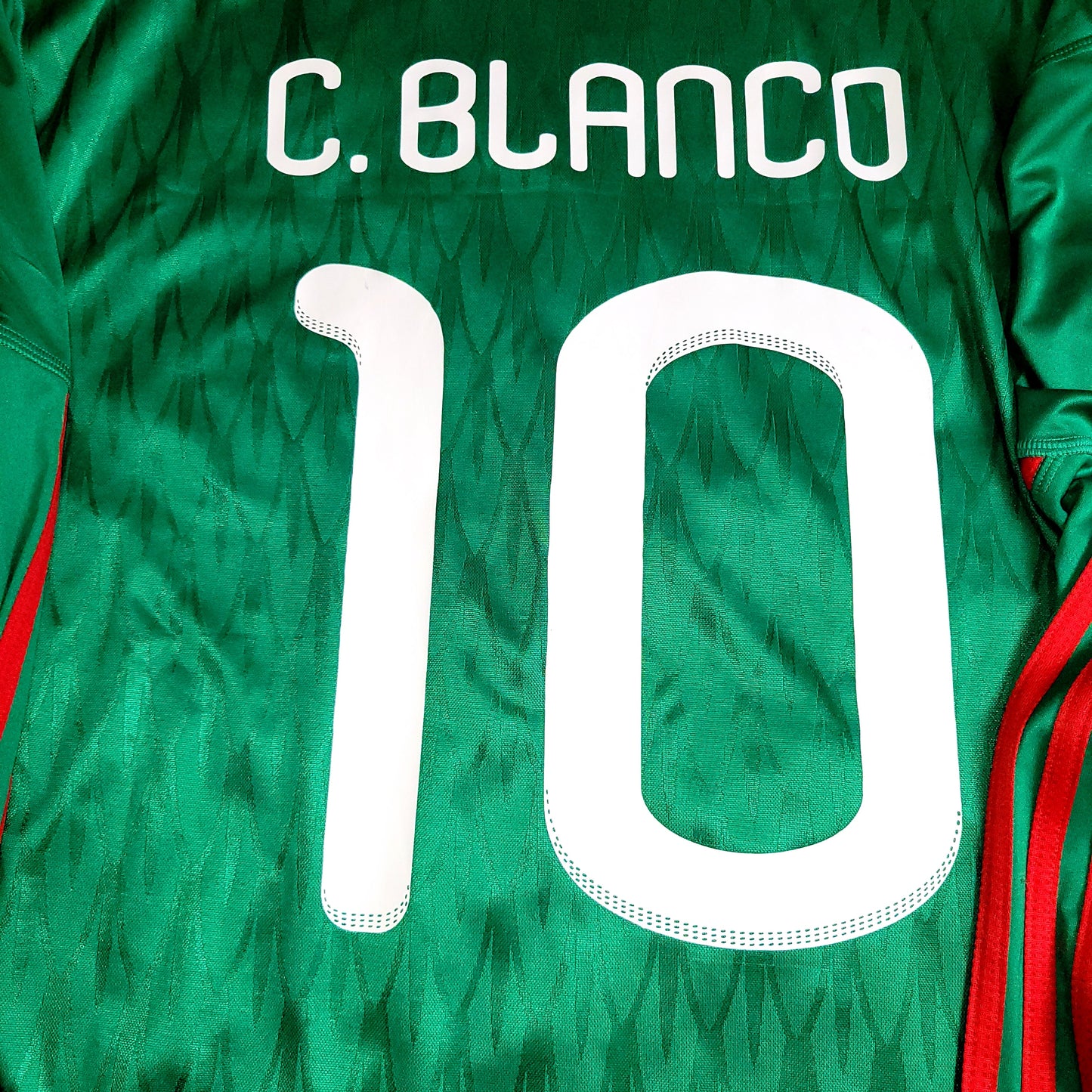 Blanco Mexico 2010 WORLD CUP Home Long Sleeve Soccer Jersey Shirt L SKU# P41409