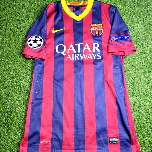Neymar Barcelona 2013 2014 PLAYER ISSUE UEFA Soccer Jersey Shirt M SKU# 532821-412