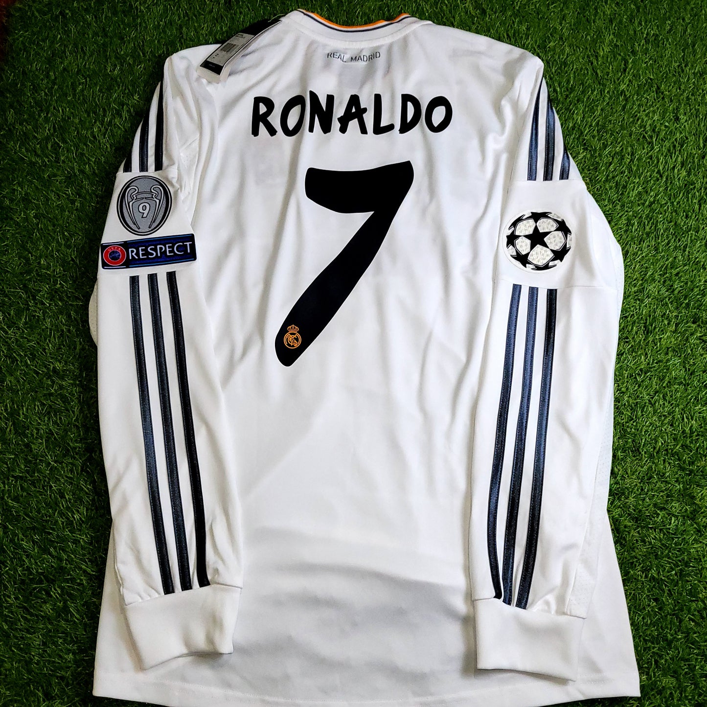 Cristiano Ronaldo Real Madrid UEFA FINAL 2013 2014 Long Sleeve Soccer Jersey Shirt BNWT L SKU# G81098