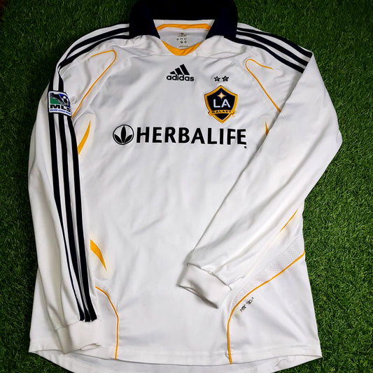 Beckham LA Galaxy DEBUT Player Issue Long Sleeve 2007 2008 Soccer Jersey Shirt M SKU# 222968