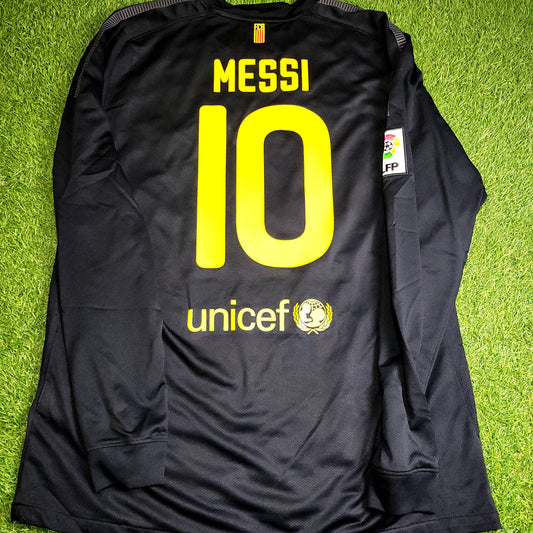 Messi Barcelona 2011 2012 Away Long Sleeve Soccer Jersey Shirt XL SKU# 419881-010