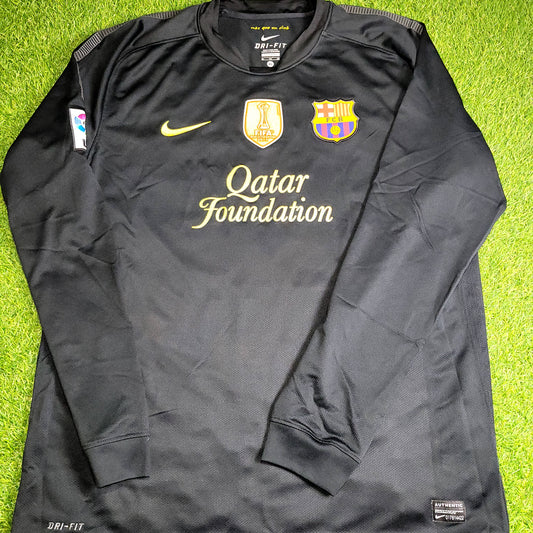 Messi Barcelona 2011 2012 Away Long Sleeve Soccer Jersey Shirt XL SKU# 419881-010