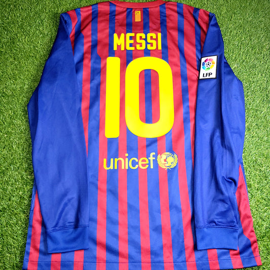 Messi Barcelona 2011 2012 Long Sleeve Soccer Jersey Shirt L SKU# 419878-486