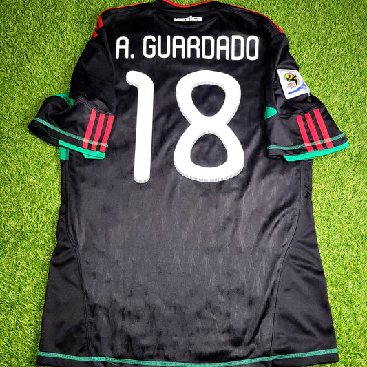 Guardado Mexico 2010 WORLD CUP Away Black Soccer Jersey Shirt M SKU# P41397