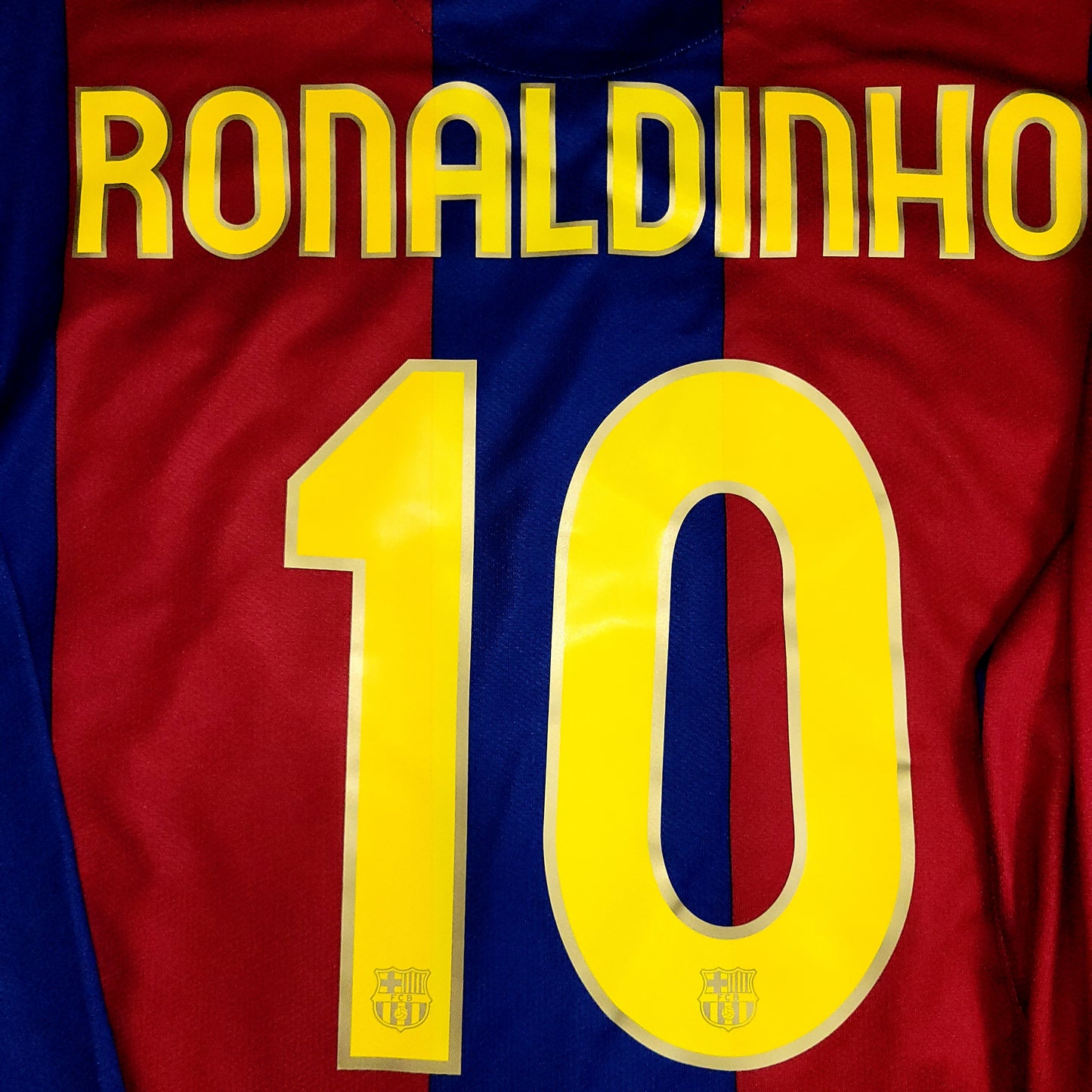 Ronaldinho Barcelona Anniversary 2007 2008 Long Sleeve Soccer Jersey Shirt L SKU# 244793-655