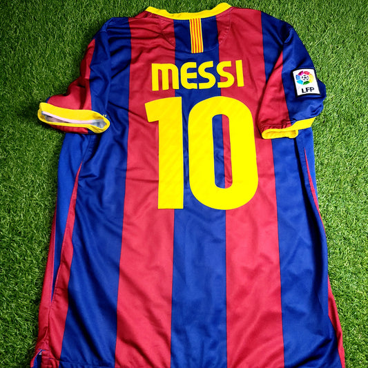 Messi Barcelona 2010 2011 Home Soccer Jersey Shirt L SKU# 382354-488