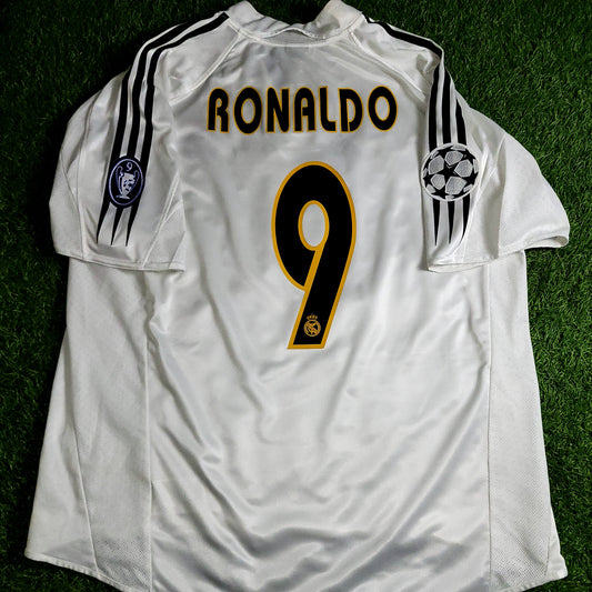 Ronaldo Real Madrid 2004 2005 UEFA Soccer Jersey Shirt L SKU# 367842