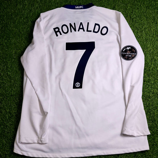 Cristiano Ronaldo Manchester United UEFA FINAL 2008 2009 Away Long Sleeve Soccer Jersey Shirt L SKU# 287613-105
