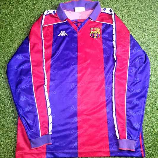 Romario Kappa Barcelona 1994 1995 Long Sleeve Soccer Jersey Shirt L