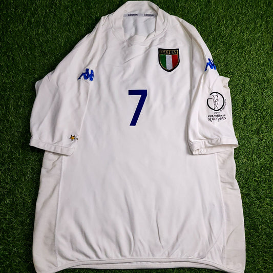 Del Piero Italy Kappa 2002 WORLD CUP Away Soccer Jersey Shirt L