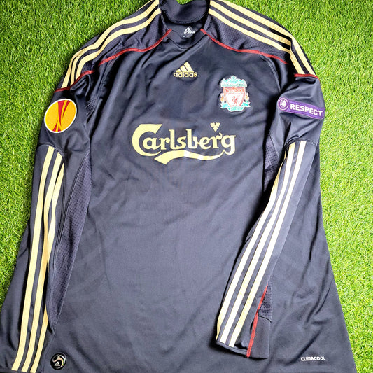 Torres Liverpool 2009 2010 EUROPA LEAGUE Long Sleeve Away Soccer Jersey Shirt L