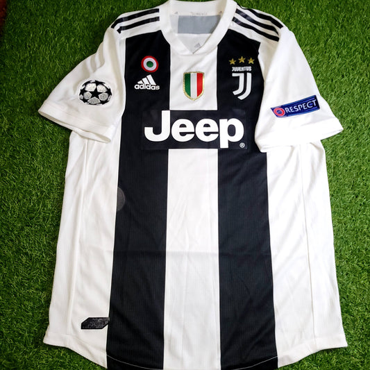 Cristiano Ronaldo Juventus 2018 2019 DEBUT UEFA PLAYER ISSUE Soccer Jersey Shirt L SKU# CF3493