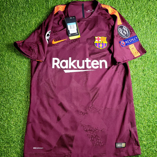 Messi Barcelona 2017 2018 Third UEFA PLAYER ISSUE Soccer Jersey BNWT M SKU# 847188-683