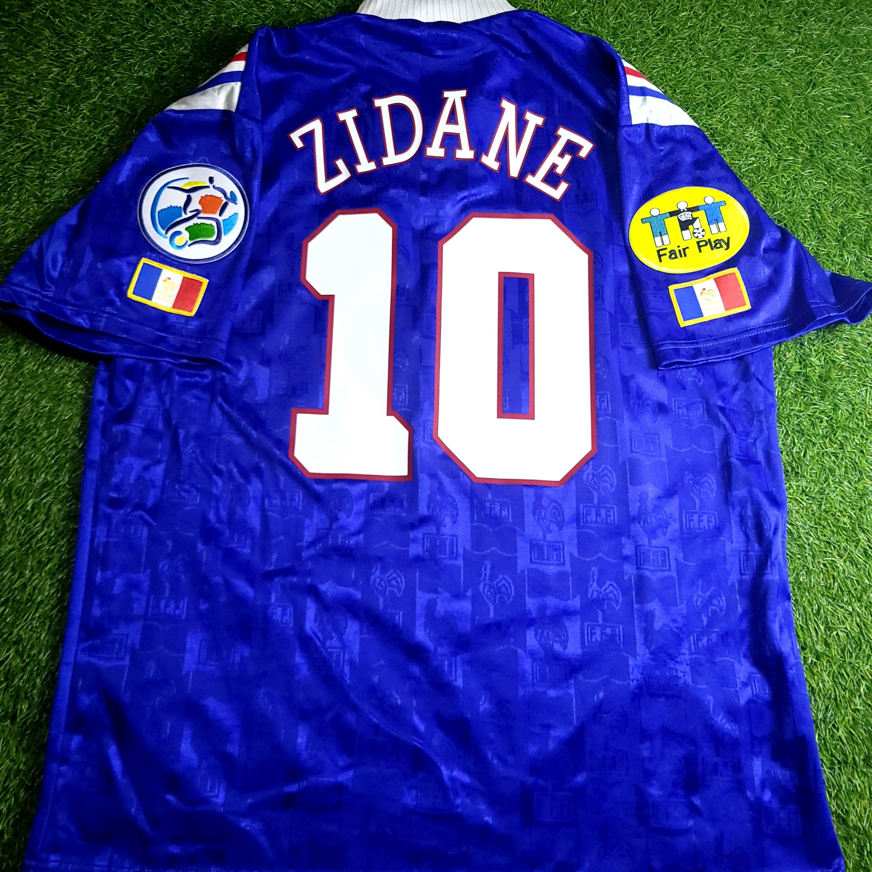 Zidane France Adidas 1996 EURO CUP Soccer Jersey XL
