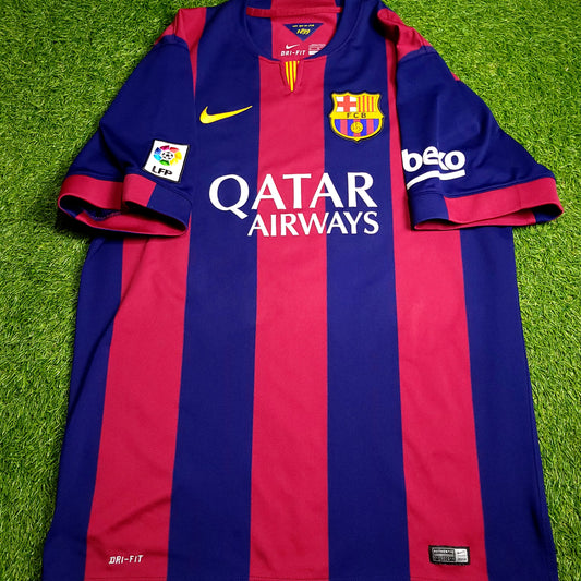 Xavi Barcelona 2014 2015 TREBLE Soccer Jersey XL SKU# 610594-422