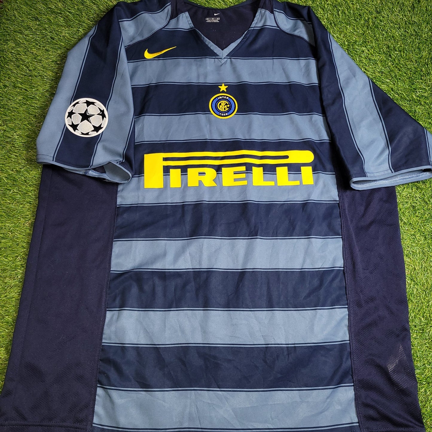 Adriano Inter Milan 2004 2005 2006 Third UEFA Soccer Jersey Shirt XL Nike