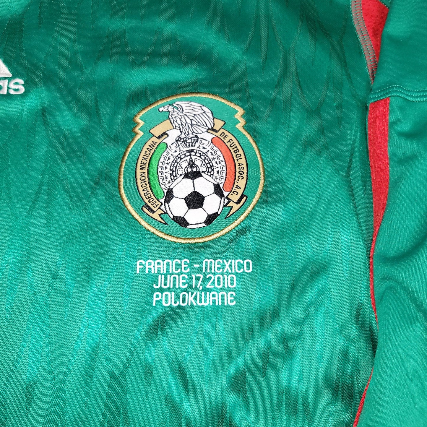 Chicharito Mexico 2010 WORLD CUP Home Long Sleeve Soccer Jersey Shirt M SKU P41409 Adidas