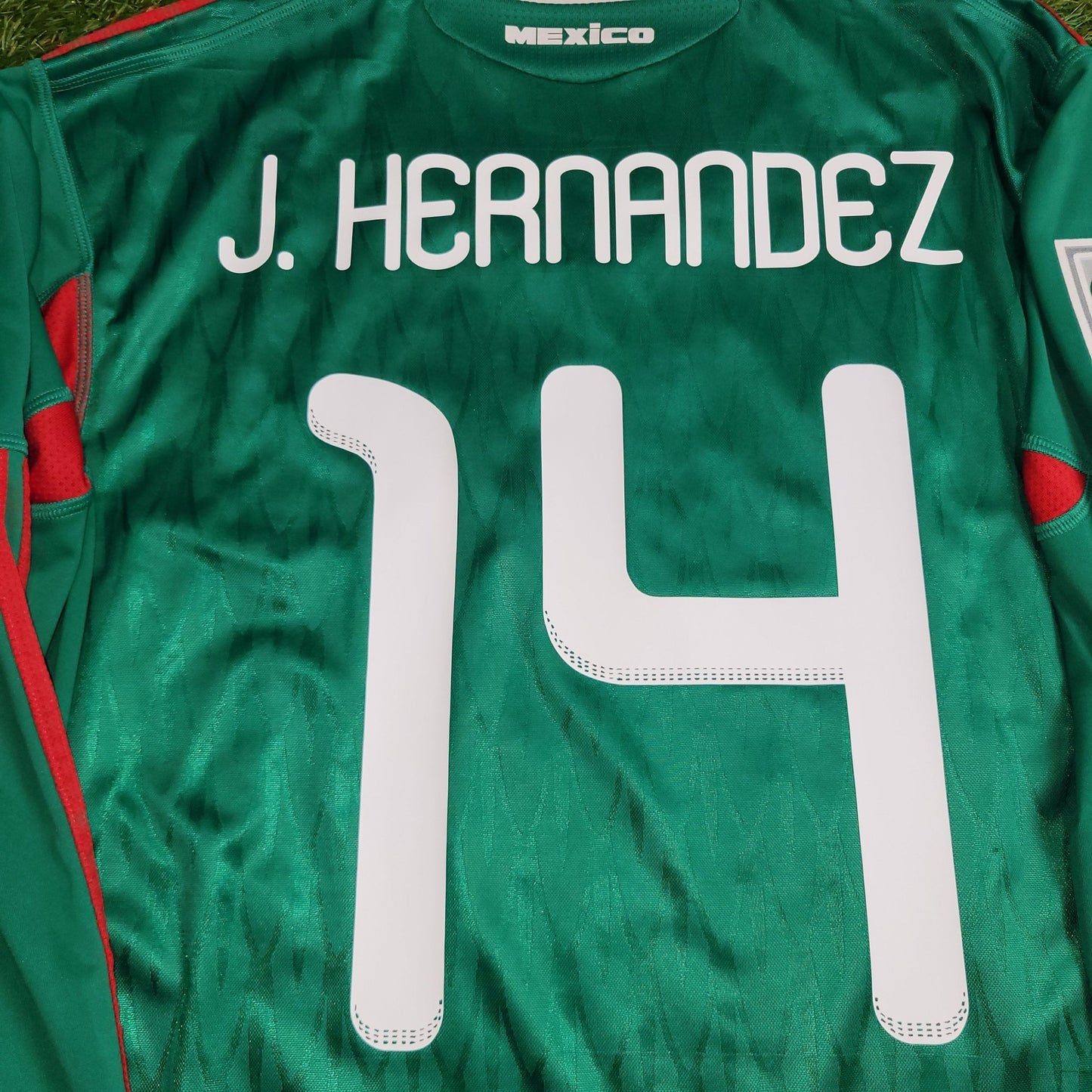 Chicharito Mexico 2010 WORLD CUP Home Long Sleeve Soccer Jersey Shirt M SKU P41409 Adidas