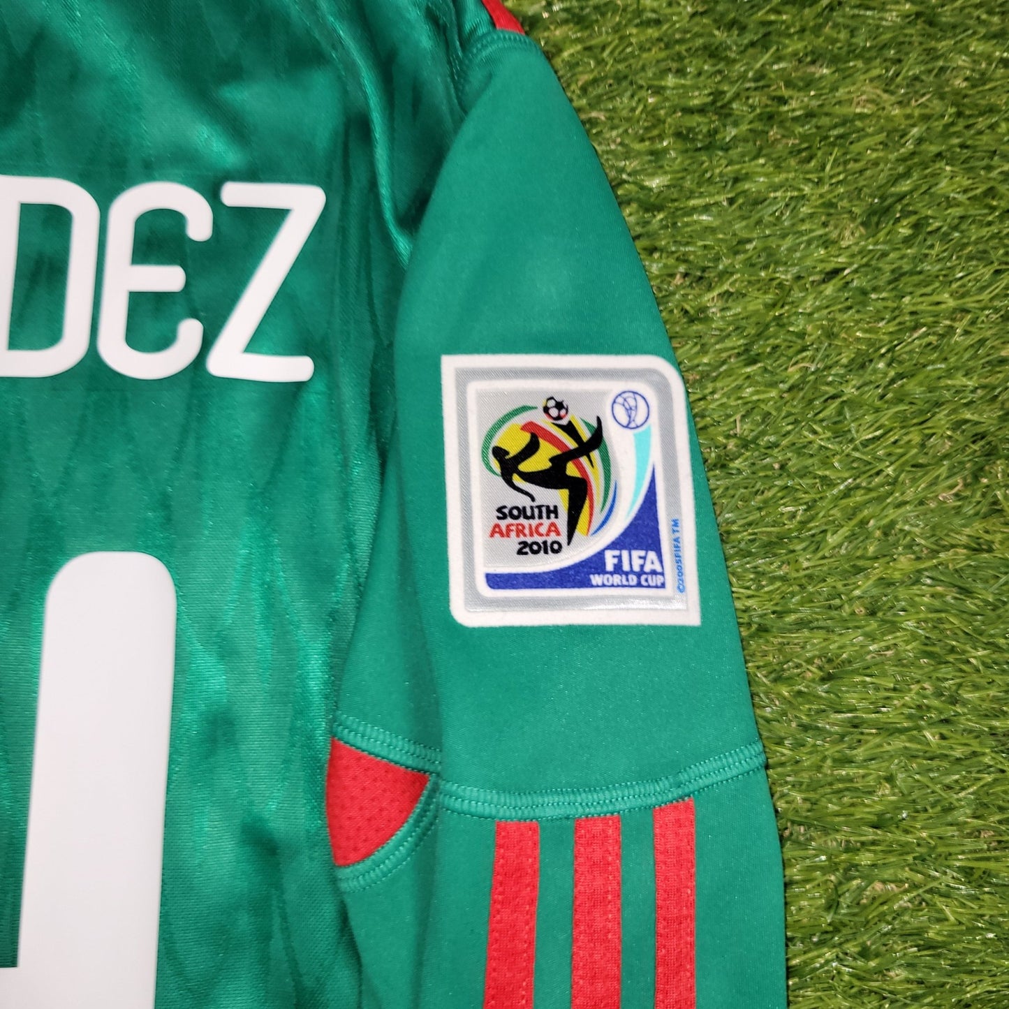 Chicharito Mexico 2010 WORLD CUP Home Long Sleeve Soccer Jersey Shirt M SKU P41409 Adidas