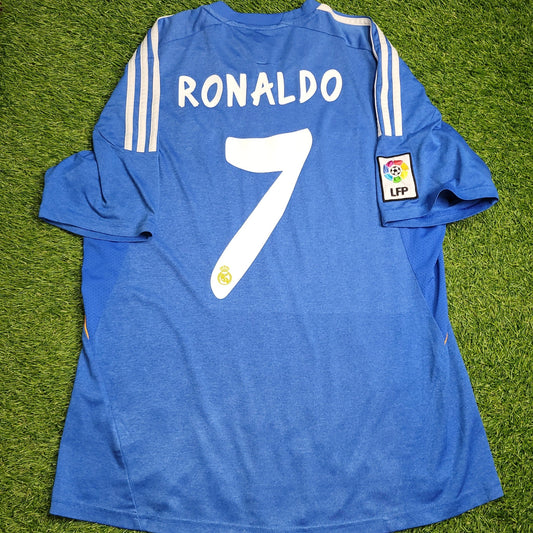 Cristiano Ronaldo Real Madrid 2013 2014 Away Adidas Soccer Jersey Shirt L SKU# Z29405 Adidas