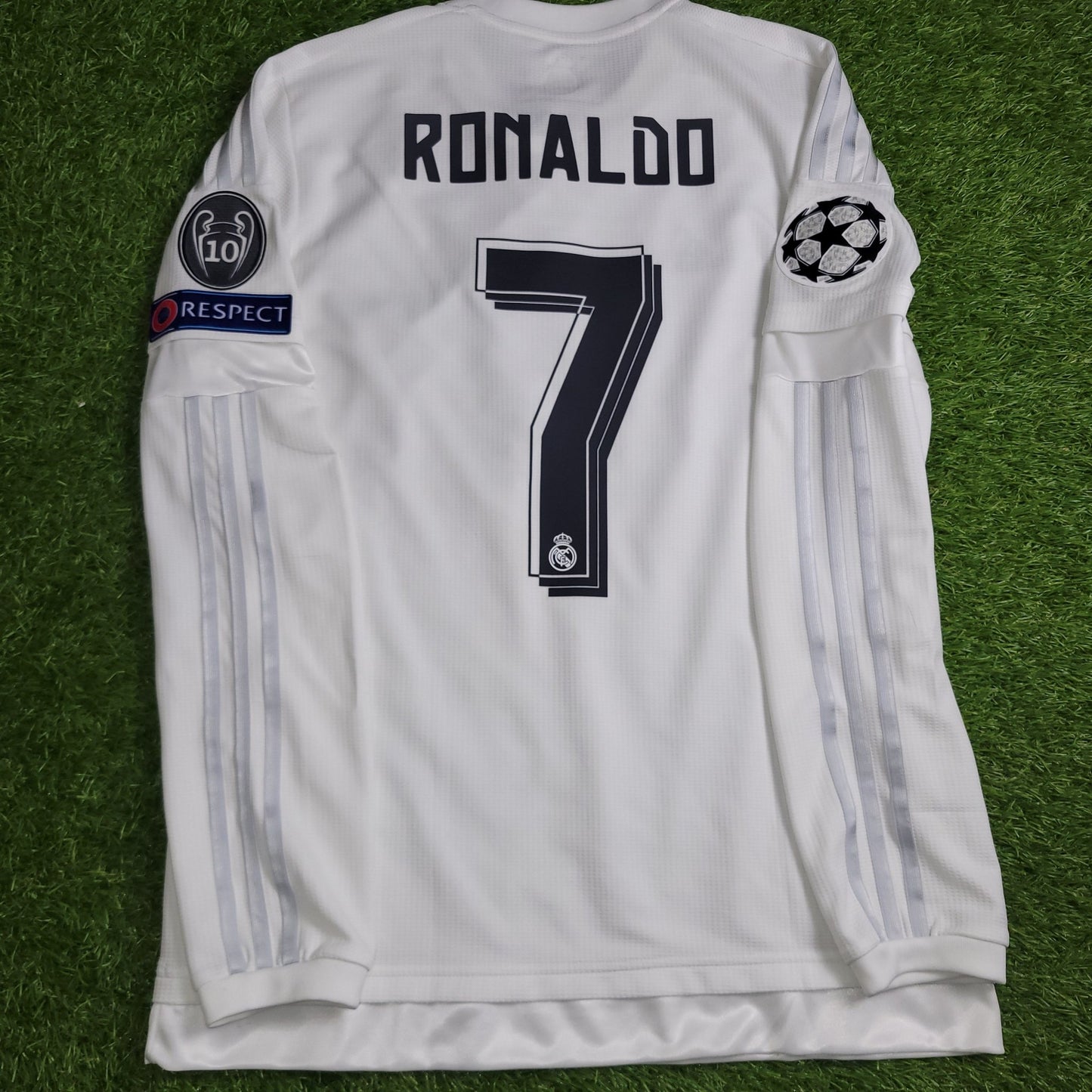 Cristiano Ronaldo Real Madrid 2015 2016 Long Sleeve UEFA FINAL Soccer Jersey Shirt M SKU S12653 Adidas
