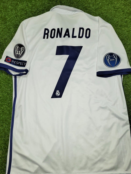 Cristiano Ronaldo Real Madrid 2016 2017 UEFA Home Soccer Jersey Shirt