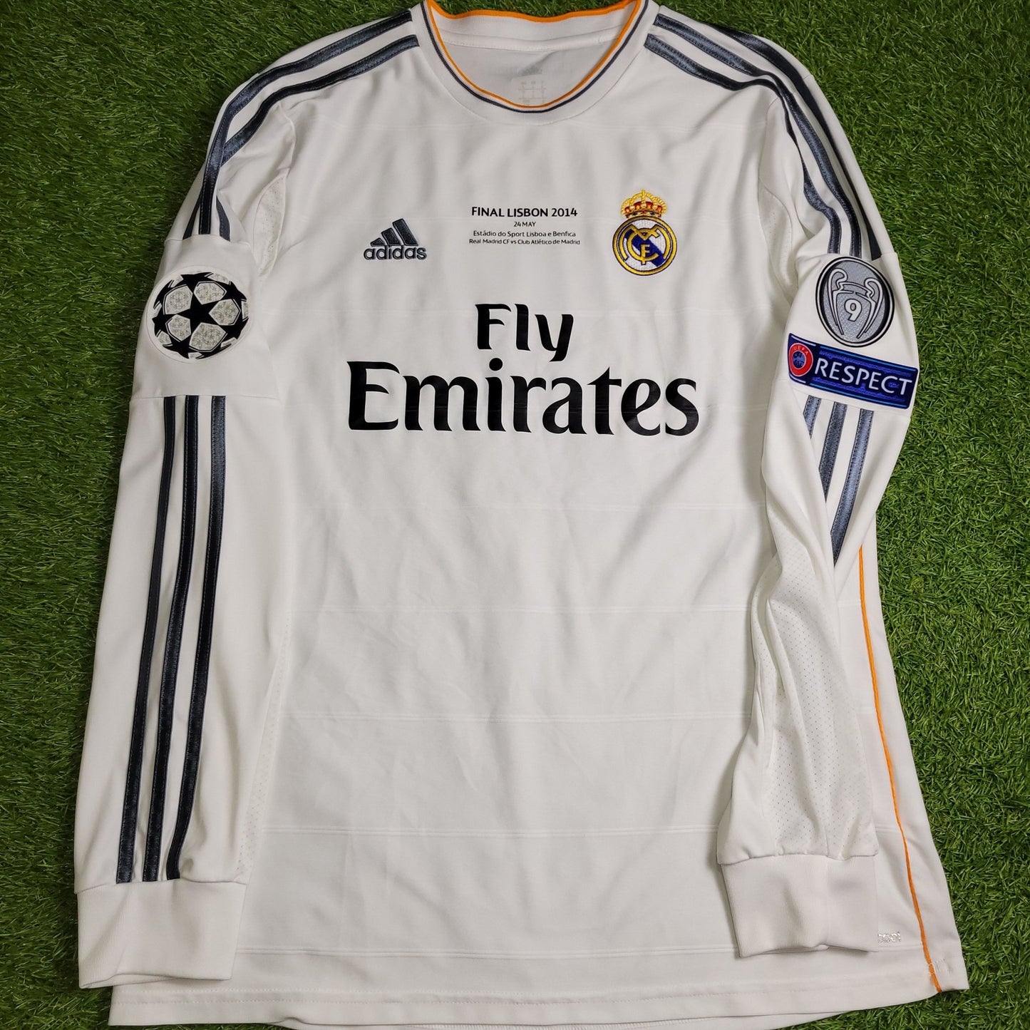 Cristiano Ronaldo Real Madrid UEFA FINAL 2013 2014 Long Sleeve Soccer Jersey Shirt L SKU G81098 Adidas