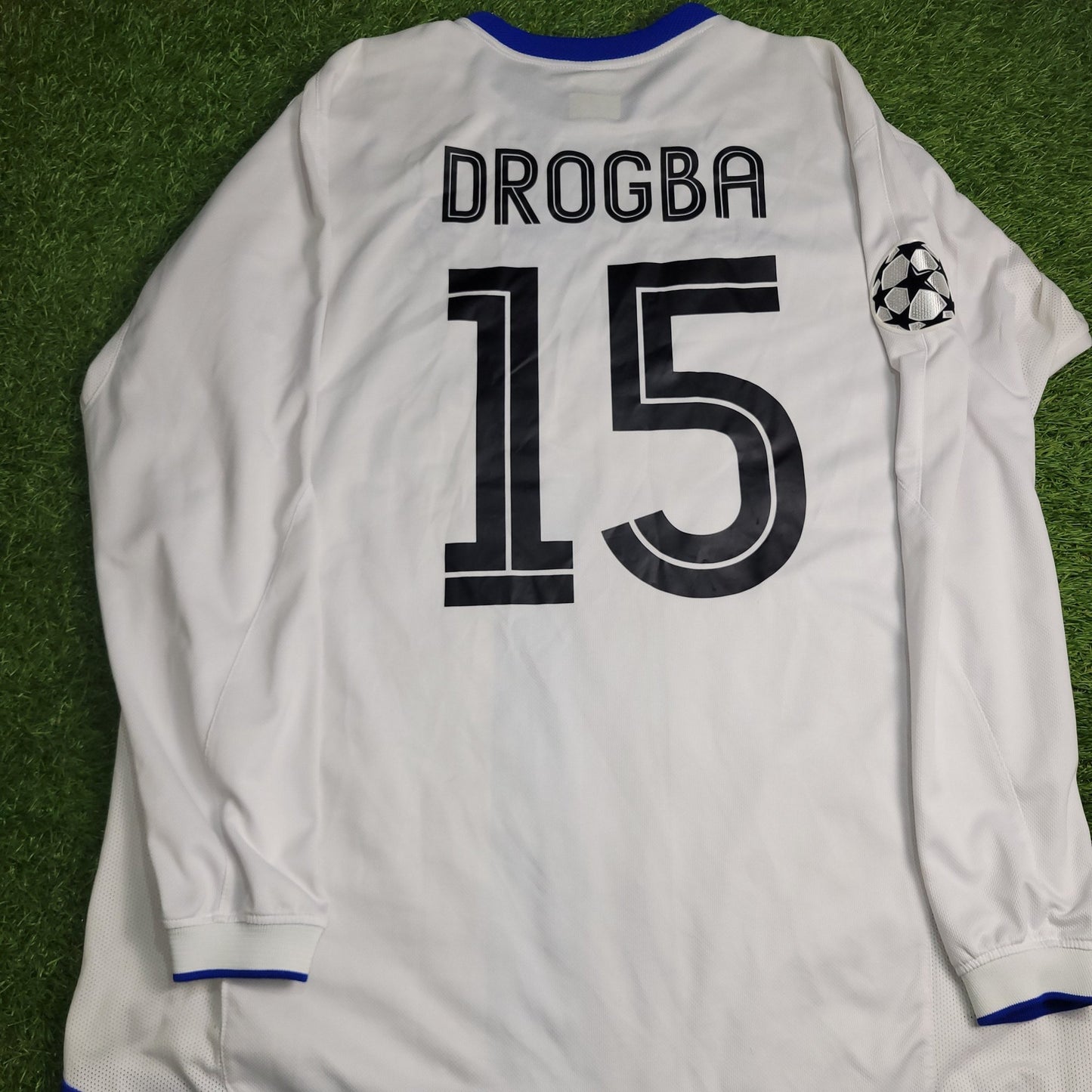 Drogba Chelsea DEBUT 2003 2004 2005 UEFA Away Long Sleeve Soccer Jersey Shirt XL Umbro
