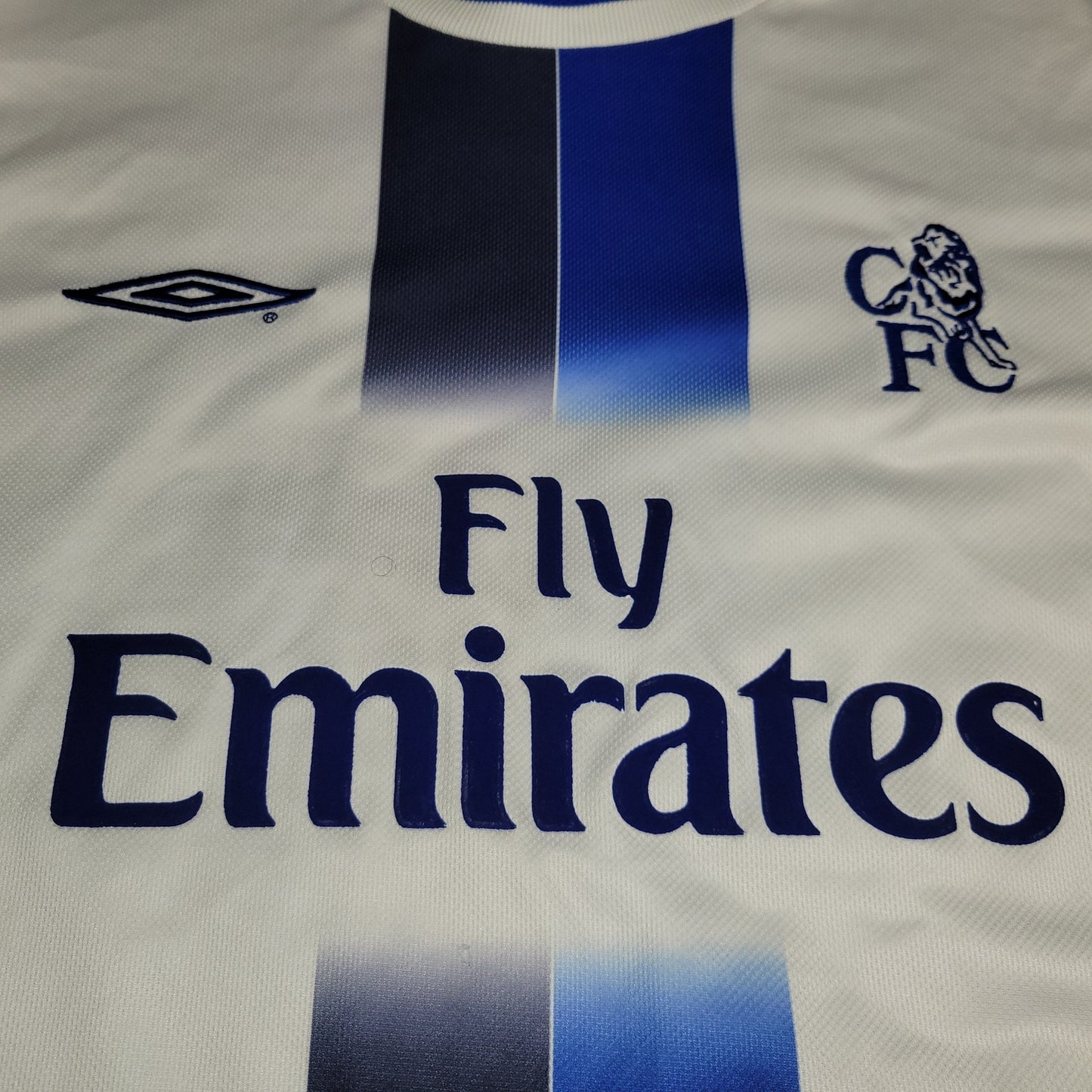 Drogba Chelsea DEBUT 2003 2004 2005 UEFA Away Long Sleeve Soccer Jersey Shirt XL Umbro