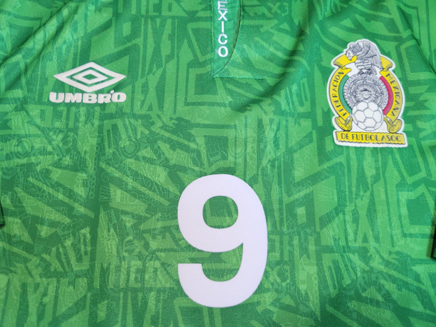 Hugo Sanchez Mexico Umbro 1993 COPA AMERICA Soccer Jersey Shirt XL Umbro