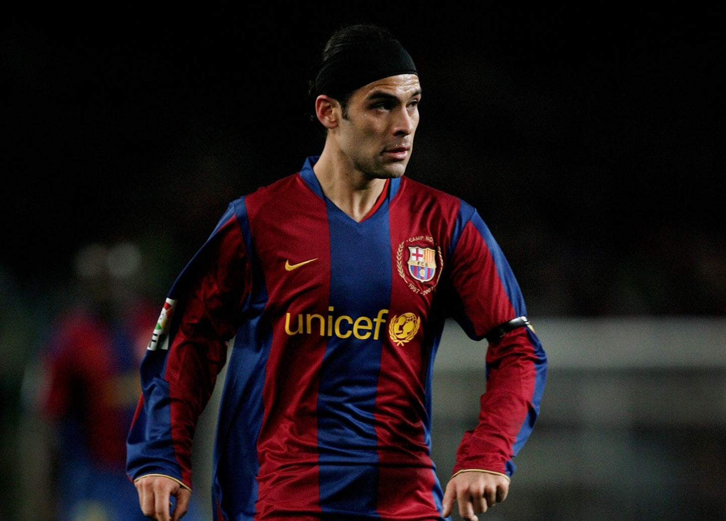 Marquez Barcelona Anniversary Home 2007 2008 Long Sleeve Soccer Jersey Shirt L SKU# 244793 - 655 Nike