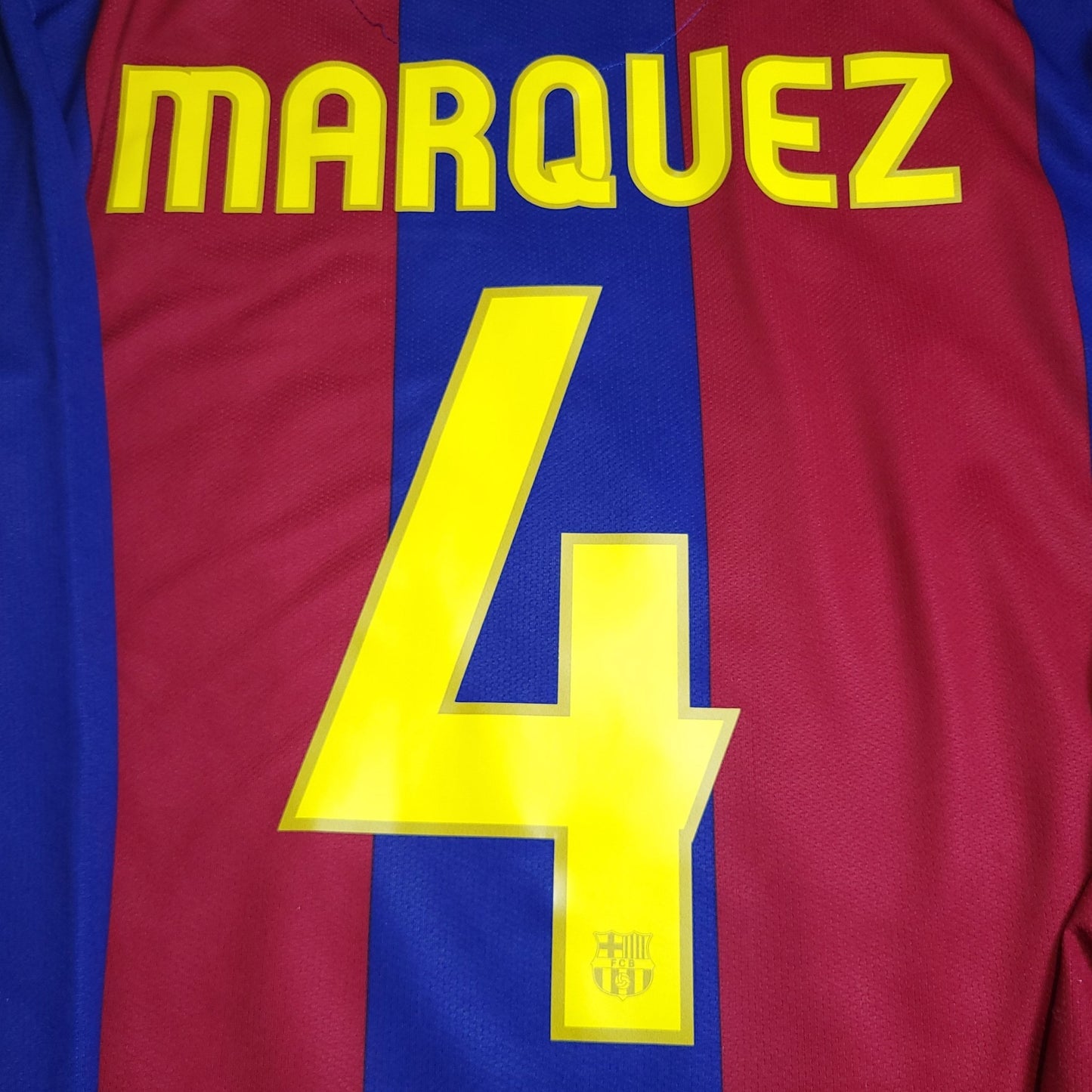 Marquez Barcelona Anniversary Home 2007 2008 Long Sleeve Soccer Jersey Shirt L SKU# 244793 - 655 Nike
